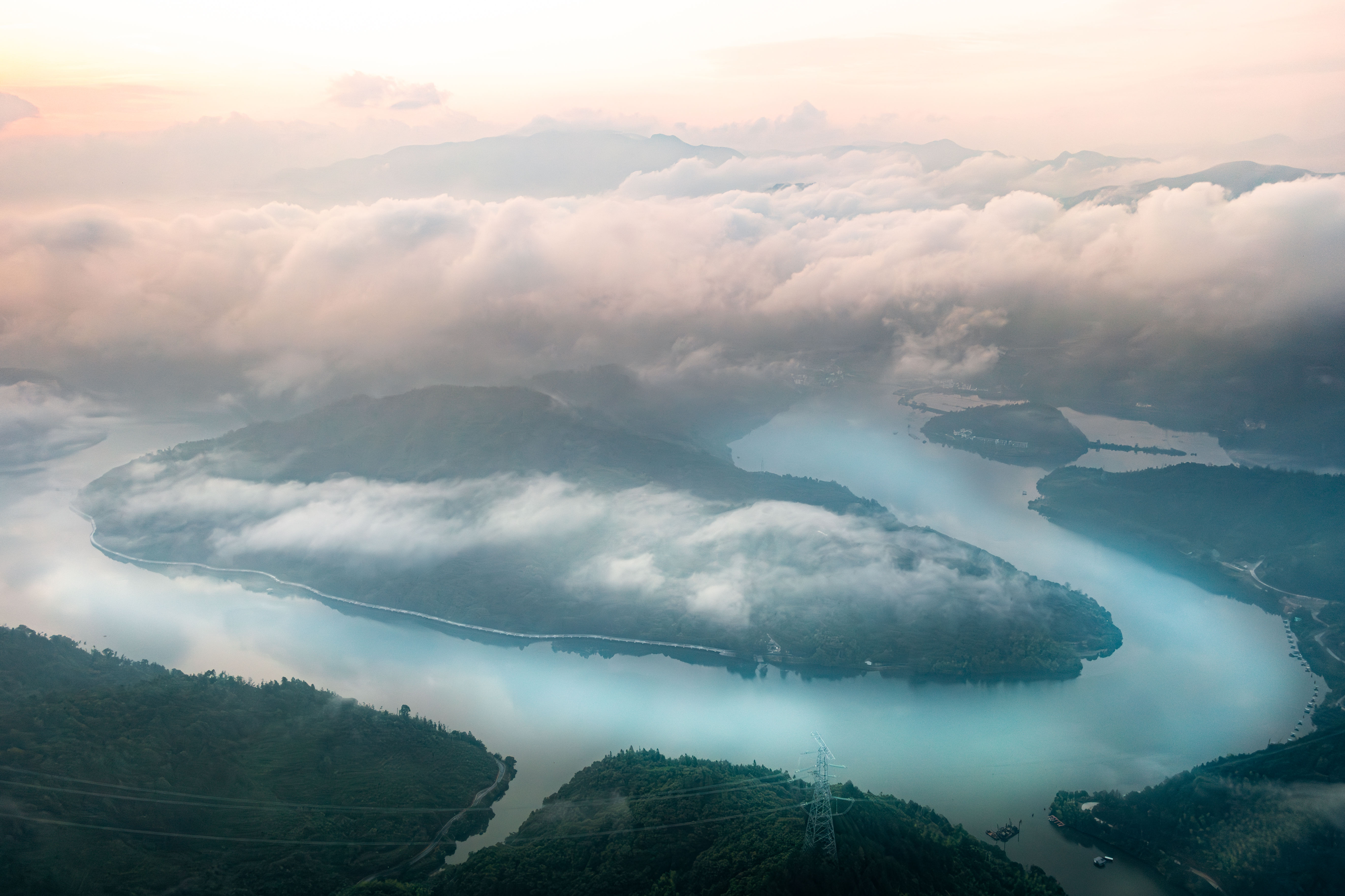 Aerial view of a Senyu Holding Group site in Zhejiang, China